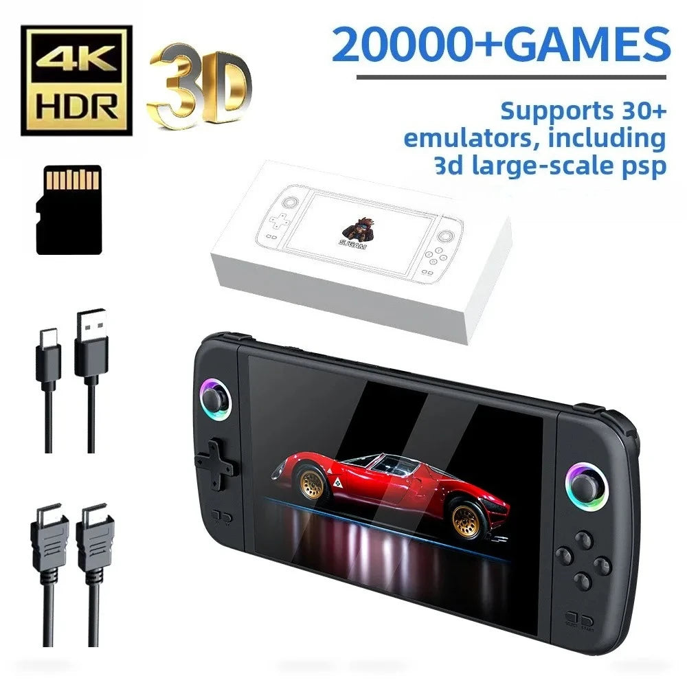 M27 Portable Handheld Game Console 128G, Retro Video Gaming Console with Built-In 30000+ Games 30+ Emulators, 7 Inch IPS Screen