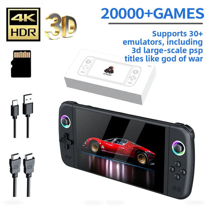 M27 Portable Handheld Game Console 128G, Retro Video Gaming Console with Built-In 30000+ Games 30+ Emulators, 7 Inch IPS Screen